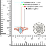 Marquise Art Deco Wedding Bridal Ring Simulated Cubic Zirconia 925 Sterling Silver