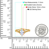 Marquise Art Deco Wedding Bridal Ring Simulated Cubic Zirconia 925 Sterling Silver