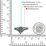 Marquise Art Deco Wedding Bridal Ring Simulated Cubic Zirconia 925 Sterling Silver