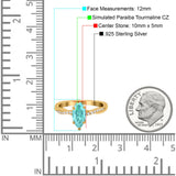 Infinity Twist Marquise Wedding Ring Simulated Cubic Zirconia 925 Sterling Silver