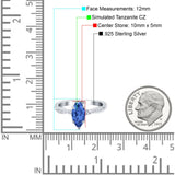 Infinity Twist Marquise Wedding Ring Simulated Cubic Zirconia 925 Sterling Silver