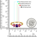 Marquise Wedding Ring Ruby Simulated Cubic Zirconia 925 Sterling Silver