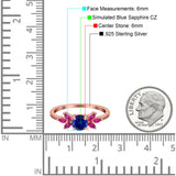 Marquise Wedding Ring Ruby Simulated Cubic Zirconia 925 Sterling Silver