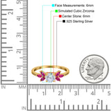 Marquise Wedding Ring Ruby Simulated Cubic Zirconia 925 Sterling Silver