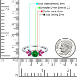 Marquise Wedding Ring Ruby Simulated Cubic Zirconia 925 Sterling Silver