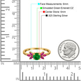 Marquise Wedding Ring Ruby Simulated Cubic Zirconia 925 Sterling Silver