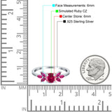 Marquise Wedding Ring Ruby Simulated Cubic Zirconia 925 Sterling Silver