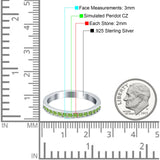 Full Eternity Stackable Band Wedding Ring Simulated CZ 925 Sterling Silver