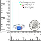 Cushion Cut Marquise Art Deco Wedding Ring Round Simulated Cubic Zirconia 925 Sterling Silver