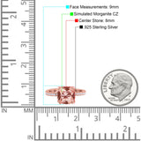 Half Eternity Art Deco Cushion Cut Wedding Engagement Bridal Ring Round Simulated Cubic Zirconia 925 Sterling Silver