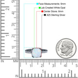 Half Eternity Art Deco Cushion Cut Wedding Engagement Bridal Ring Round Simulated Cubic Zirconia 925 Sterling Silver