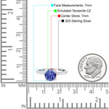 Art Deco Wedding Engagement Bridal Ring Half Eternity Round Simulated Cubic Zirconia 925 Sterling Silver