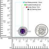 Halo Vintage Style Art Deco Solitaire Accent Cushion Wedding Engagement Ring Round Simulated Cubic Zirconia 925 Sterling Silver