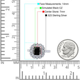 Halo Vintage Style Art Deco Solitaire Accent Cushion Wedding Engagement Ring Round Simulated Cubic Zirconia 925 Sterling Silver