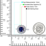 Halo Vintage Style Art Deco Solitaire Accent Cushion Wedding Engagement Ring Round Simulated Cubic Zirconia 925 Sterling Silver