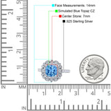 Halo Vintage Style Art Deco Solitaire Accent Cushion Wedding Engagement Ring Round Simulated Cubic Zirconia 925 Sterling Silver