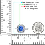 Halo Vintage Style Art Deco Solitaire Accent Cushion Wedding Engagement Ring Round Simulated Cubic Zirconia 925 Sterling Silver