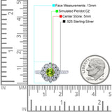 Halo Vintage Style Art Deco Solitaire Accent Wedding Engagement Ring Round Simulated Cubic Zirconia 925 Sterling Silver