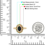 Halo Vintage Style Art Deco Solitaire Accent Oval Wedding Engagement Ring Simulated Cubic Zirconia 925 Sterling Silver