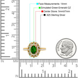 Halo Vintage Style Art Deco Solitaire Accent Oval Wedding Engagement Ring Simulated Cubic Zirconia 925 Sterling Silver