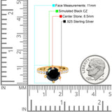 Vintage Art Deco Wedding Ring Round Simulated Cubic Zirconia 925 Sterling Silver