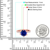 Vintage Art Deco Wedding Ring Round Simulated Cubic Zirconia 925 Sterling Silver