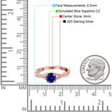 Art Deco Wedding Engagement Ring Round Simulated Cubic Zirconia 925 Sterling Silver