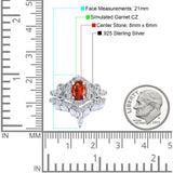 Marquise Art Deco Band Wedding Engagement Bridal Ring Oval Accent Vintage Round Simulated Cubic Zirconia 925 Sterling Silver