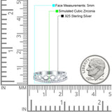 Half Eternity Infinity Twisted Shank Wedding Ring Band Round Simulated Cubic Zirconia 925 Sterling Silver