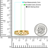 Half Eternity Infinity Twisted Shank Wedding Ring Band Round Simulated Cubic Zirconia 925 Sterling Silver