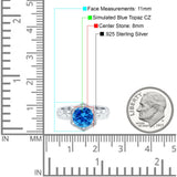 Art Deco Engagement Bridal Ring Hexagon Round Simulated Cubic Zirconia 925 Sterling Silver