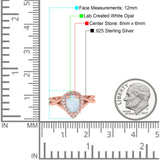 Teardrop Pear Twist Infinity Shank Wedding Ring Simulated Cubic Zirconia 925 Sterling Silver