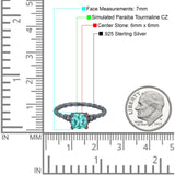 Art Deco Cushion Three Stone Wedding Bridal Ring Round Simulated Cubic Zirconia 925 Sterling Silver