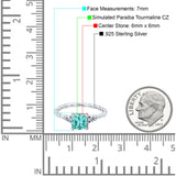 Art Deco Cushion Three Stone Wedding Bridal Ring Round Simulated Cubic Zirconia 925 Sterling Silver