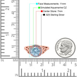 Halo Art Deco Wedding Engagement Ring Round Simulated Cubic Zirconia 925 Sterling Silver