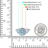 Halo Art Deco Wedding Engagement Ring Round Simulated Cubic Zirconia 925 Sterling Silver