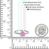 Teardrop Art Deco Pear Wedding Engagement Ring Round Simulated Cubic Zirconia 925 Sterling Silver