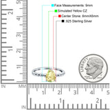 Teardrop Art Deco Pear Wedding Engagement Ring Round Simulated Cubic Zirconia 925 Sterling Silver