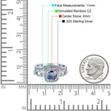 Two Piece Art Deco Wedding Engagement Bridal Set Ring Band Round Simulated Cubic Zirconia 925 Sterling Silver