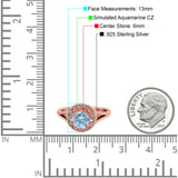 Celtic Halo Art Deco Wedding Engagement Ring Round Simulated Cubic Zirconia 925 Sterling Silver