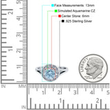 Celtic Halo Art Deco Wedding Engagement Ring Round Simulated Cubic Zirconia 925 Sterling Silver