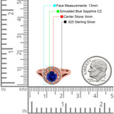 Celtic Halo Art Deco Wedding Engagement Ring Round Simulated Cubic Zirconia 925 Sterling Silver