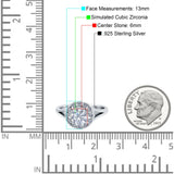 Celtic Halo Art Deco Wedding Engagement Ring Round Simulated Cubic Zirconia 925 Sterling Silver