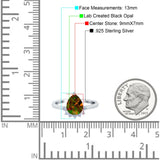 Teardrop Art Deco Pear Wedding Engagement Ring Round Simulated Cubic Zirconia 925 Sterling Silver