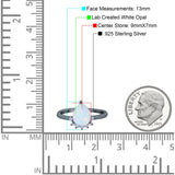 Teardrop Art Deco Pear Wedding Engagement Ring Round Simulated Cubic Zirconia 925 Sterling Silver