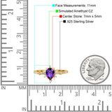 Starburst Teardrop Dainty Art Deco Pear Wedding Bridal Ring Round Simulated Cubic Zirconia 925 Sterling Silver