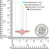 Starburst Teardrop Dainty Art Deco Pear Wedding Bridal Ring Round Simulated Cubic Zirconia 925 Sterling Silver