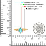 Starburst Teardrop Dainty Art Deco Pear Wedding Bridal Ring Round Simulated Cubic Zirconia 925 Sterling Silver