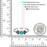 Art Deco Engagement Ring Simulated Black Round Simulated Cubic Zirconia 925 Sterling Silver