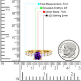 Art Deco Wedding Bridal Ring Round Simulated Cubic Zirconia 925 Sterling Silver